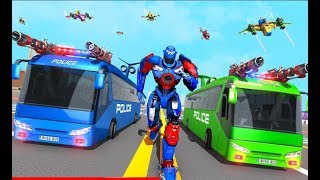 Flying Bus Robot Transform War | New Police Robot Android GamePlay | By Game Crazy screenshot 1