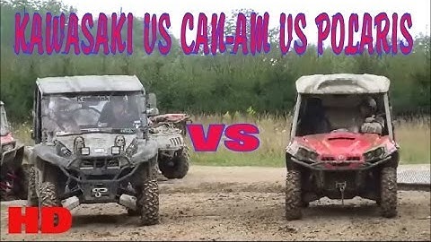 KAWASAKI TERYX VS CAN-AM COMMANDER VS POLARIS RZR!!! MUD BOGGING!! TALL PINES ATV PARK!!