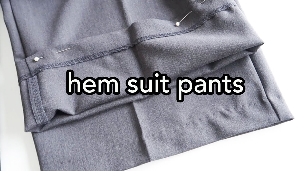 How to Take Up Suit Pants PROPERLY! ✂️ Blind stitch tutorial for tailored  hem, no sewing machine! 