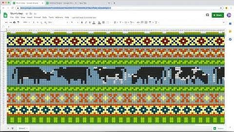 Using a spreadsheet to chart stranded knitting patterns