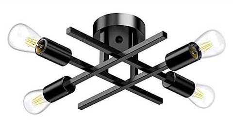 Mshamy 4-Light Ceiling Light Fixture (Modern Sputnik) Unboxing and installation video