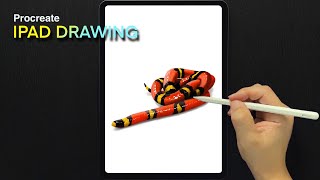 Drawing a Snake on iPad / Procreate Drawing for Beginners