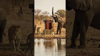 Safari Shenanigans: When Wild Animals Flip the Script! #Safari #Wildlife #Elephant #Lion