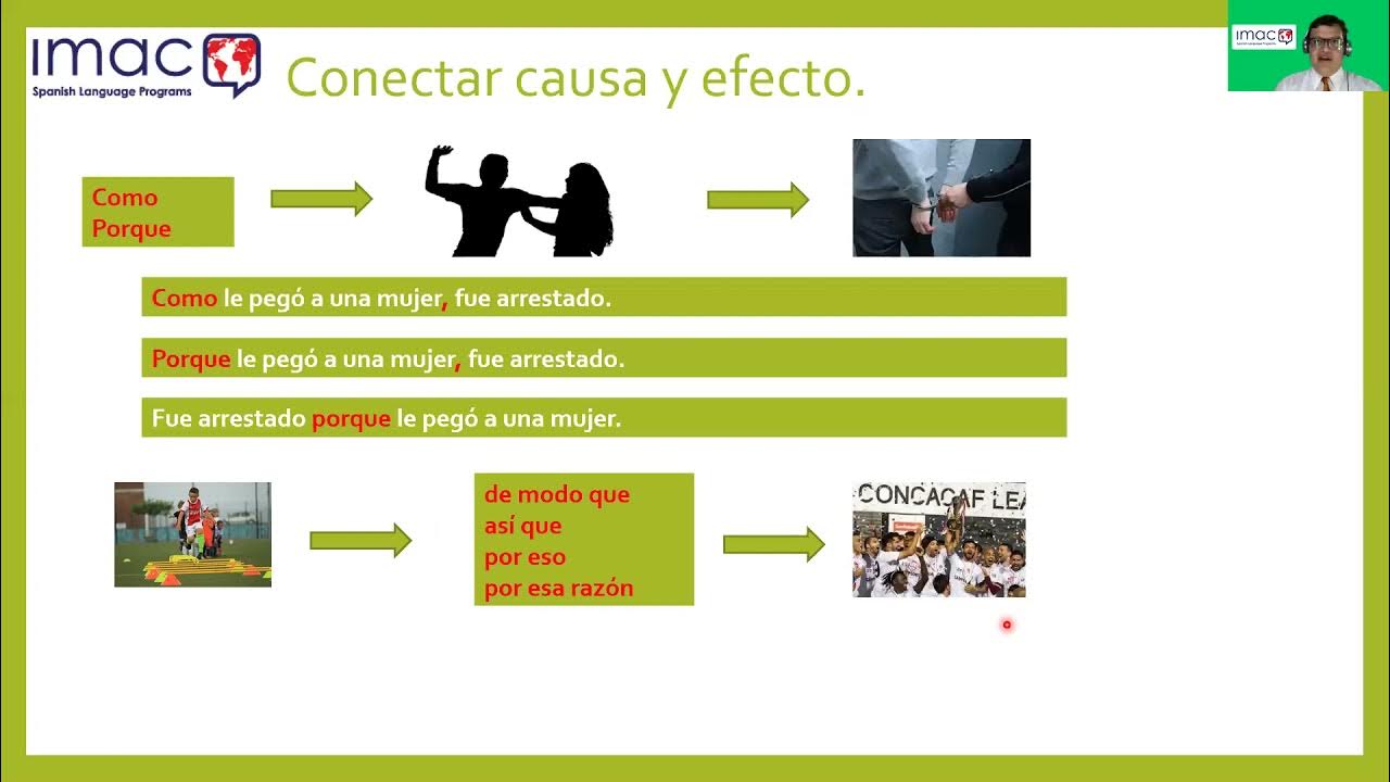 Learn Spanish Talking about causes and consequences. Connectors. YouTube