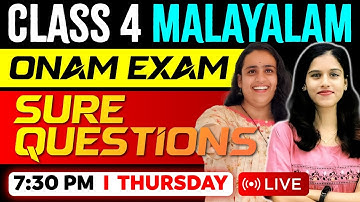 Class 4 Malayalam | Onam Exam Sure Question | Exam Winner