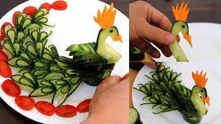 Art in Cucumber Show | Vegetable Carving Garnish | Cucumber Swan | Cucumber Flower