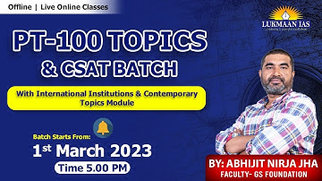 Open Session for All | PT 100 TOPICS | International Institution & contemporary | Abhijit Nirja Jha