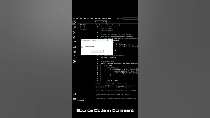 Modern GUI C++ App Without Qt | Windows Password Generator 🔥 #coding #c++