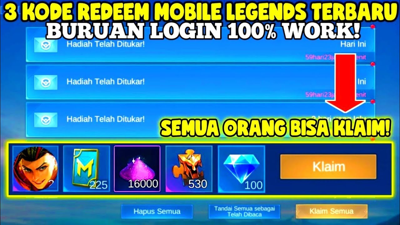 BONGKAR! 3 KODE REDEEM ML 2023 HARI INI| KODE REDEEM MOBILE LEGENDS ...