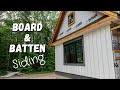 Wood BOARD AND BATTEN Siding Installation – Using Rough Cut Lumber Milled from the Trees on Our Land