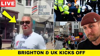 CHAOS as It KICKS OFF In Brighton & the UK