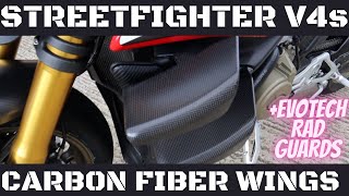 Ducati Streetfighter V4s Carbon Fibre Wings & Evotech Radiator Guard Set...How much??