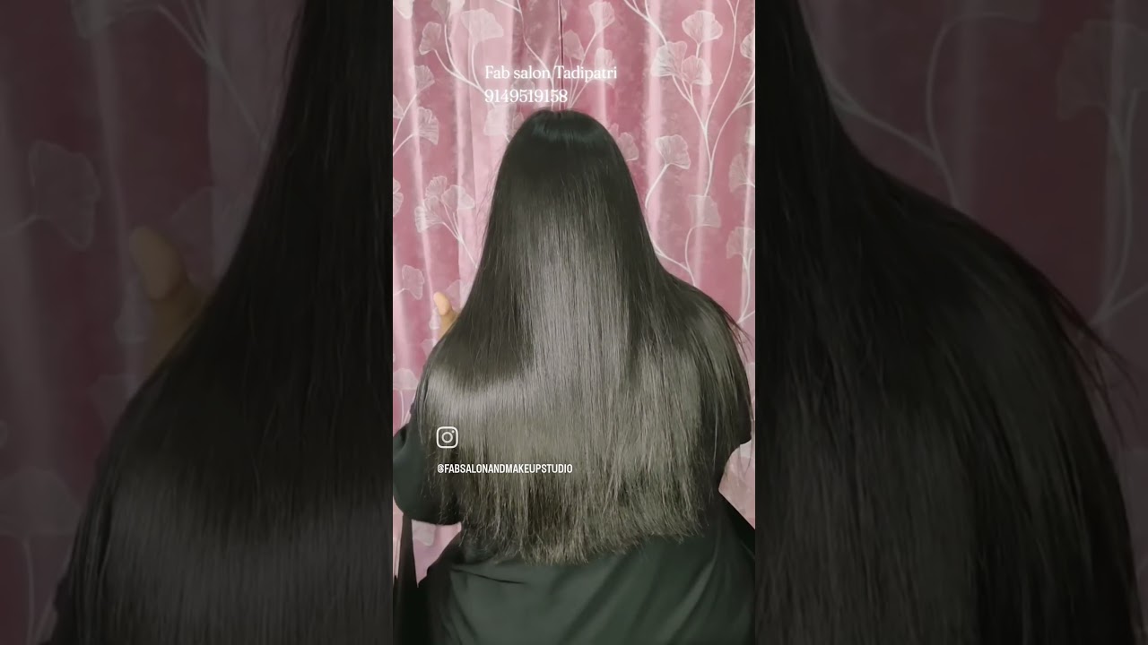 Get silky straight hair!  Permanent straightening now at Fab Salon,Tadipatri.Book your slot today!