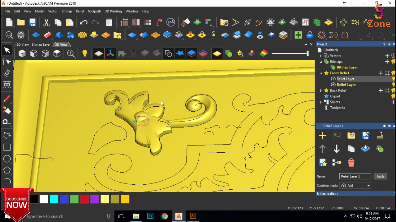 3d design in artcam part 2 youtube artcam 3d design training