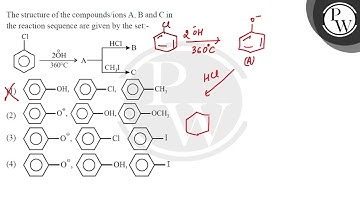The structure of the compounds/ions A, B and C in the reaction sequence are given by the set:-....
