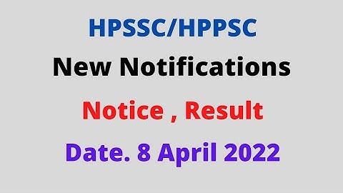 HPSSC Hamirpur New Notifications (8 April 2022)Final Result,JOA-939 etc.