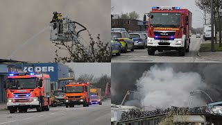 Großbrand in Hamburg |FEU 6 | Brennen Lagerhallen in Rothenburgsort Einsatzfahrten Feuerwehr Hamburg