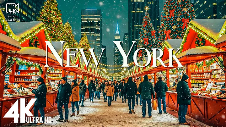 New York City Christmas Atmosphere in 4K | Winter Magic | Holiday Lights From Above (4K Drone)