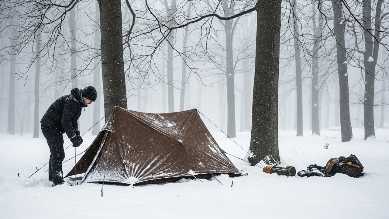 Trapped in a −71°C Blizzard | Hot Tent Off-Grid Survival