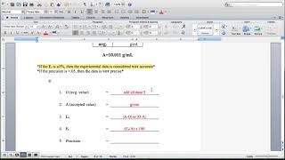 Accuracy and Precision Calculations in Chemistry