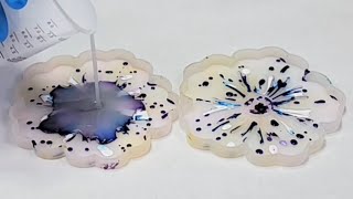 Resin and Alcohol Ink Coasters with White!