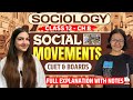 Class 12 sociology chapter 8 social movements  full explanation with notes  for boards  cuet