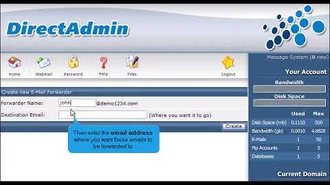 8) How to setup email forwarding in Direct Admin