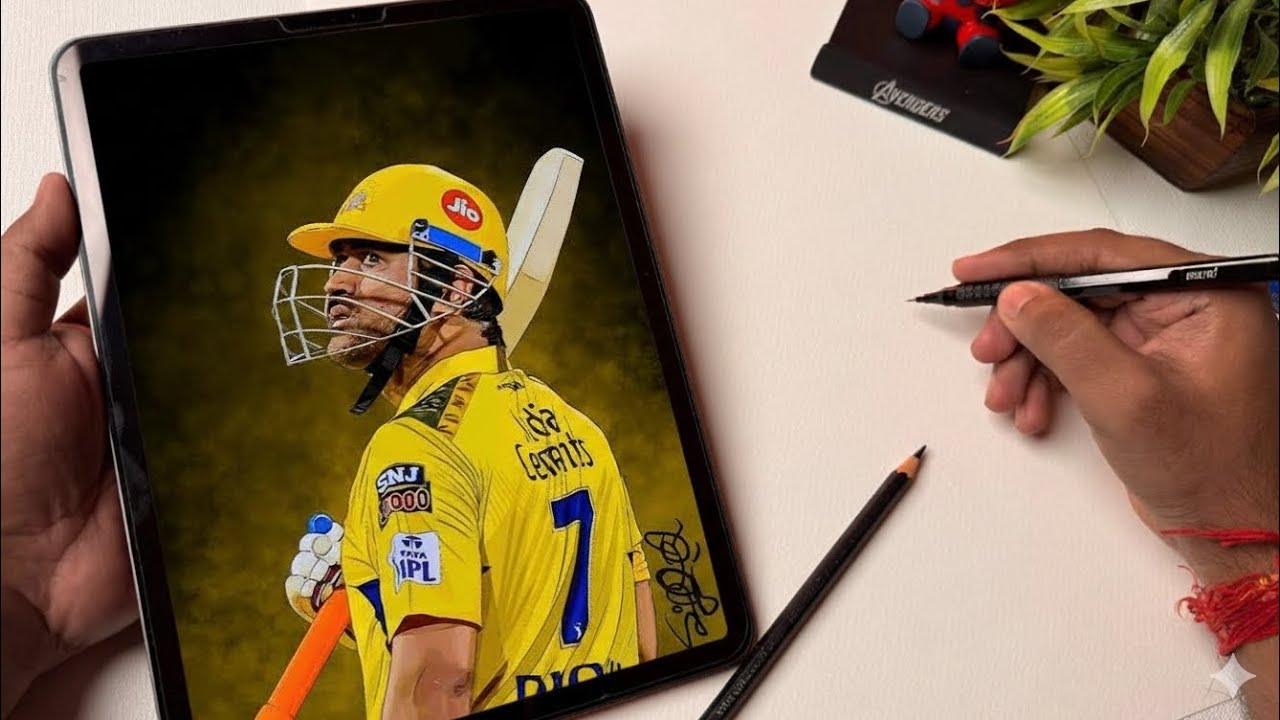 How To Draw realistic SKETCH OF MS DHONI 😍|| MS DHONI SKETCH ...