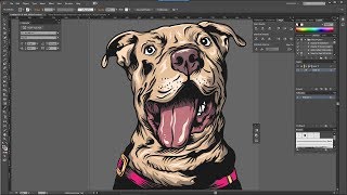 How To Draw a Pitbull in Illustrator Timelapse Vector Illustration