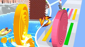 Spiral Roll  Vs Layer Roll : All Levels Gameplay Walkthrough Android, iOS NEW UPDATE
