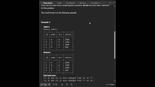 leetcode 627 | Swap sex of Employees | SQL query #databasedesign #programming #coding