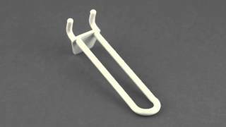 4 Double-Loop Plastic Pegboard-Slatwall Hook, DBLH-4