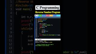 Reverse a Given Number #CProgramming C Program
