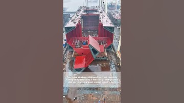 Shipbuilding Spectacle: Watch This Giant Vessel Section Take Flight Like a Metal Whale!
