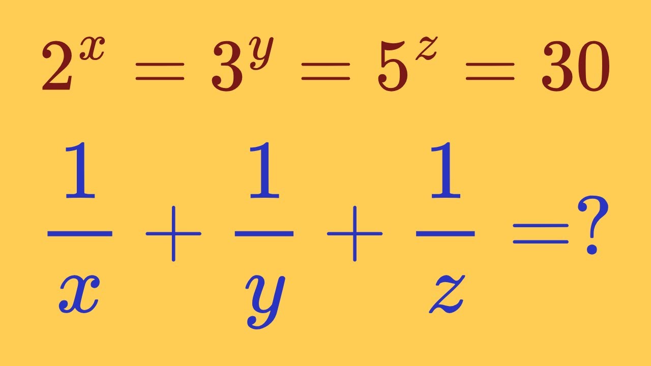 An interesting problem with exponentials youtube