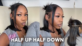 Y2K/90S HALF UP HALF DOWN HAIR TUTORIAL ( VIRAL TIK TOK HAIRSTYLE)