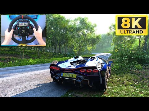 8K MAXIMUM Settings Steering wheel Gameplay in Forza Horizon 5 | Nvidia GeForce RTX 4090 24GB