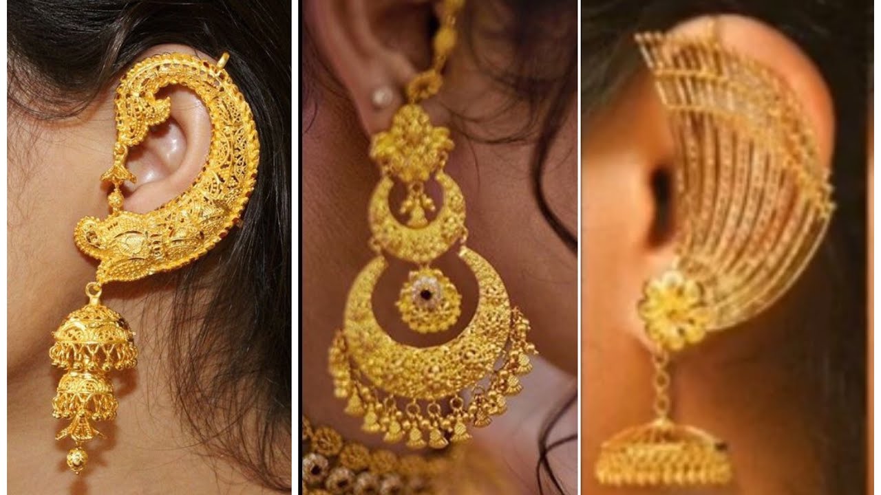 Gold Plated Big Chandbali Kundan Earrings – ShopBollyWear.Com