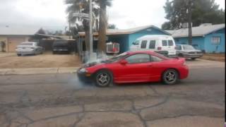 28psi 3rd gear burnout pump gas 420a eclipse