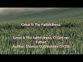 Great is Thy Faithfulness, O God my Father (The world