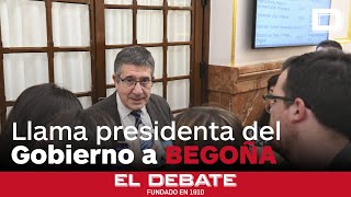 Patxi López llama «presidenta del Gobierno» a Begoña Gómez en el Congreso