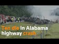 Ten die in Alabama highway crash