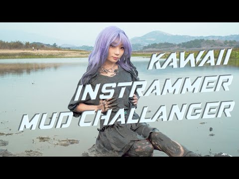 Wetlook Kawaii Harajuku Girl Ruins Sporty Dress & Buffalo Sneakers in Mud Challange | Muddy Girl