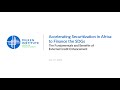 Accelerating Securitization in Africa to Finance the SDGs
