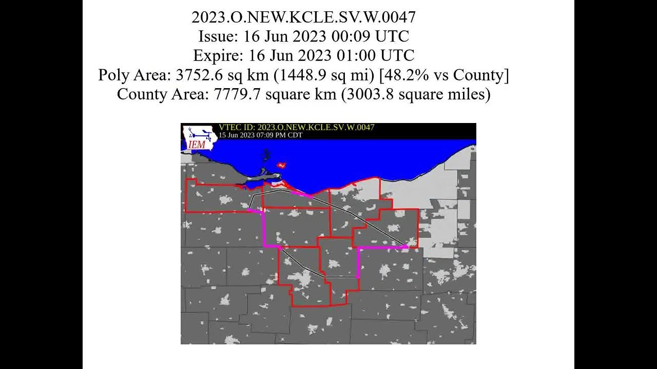 June 15, 2023 Severe Event Northern Ohio Radar + Warnings + Storm
