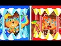 Lion Family | Hot vs Cold Food Challenge - Learns Healthy Habits to Protect Teeth | Cartoon for Kids