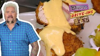 Guy Fieri Eats DEEPFRIED Chicken Cordon Bleu | Diners, DriveIns and Dives | Food Network
