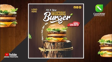 Zinger Burger Poster | CorelDraw Tutorial | Graphic Design |  @jawadprinters
