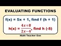 Evaluating Functions Quiz