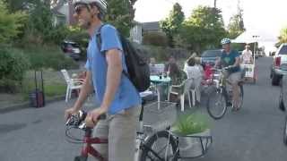Tiny Seattle rain garden gets towed on a bike! Go RainWise!